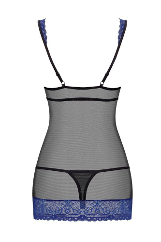 Облегающая сорочка с синим кружевом фото 4