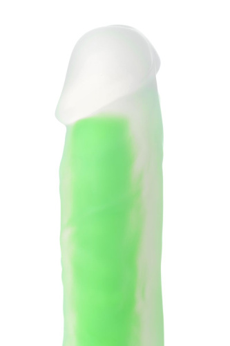 Прозрачно-зеленый фаллоимитатор, светящийся в темноте, Dick Glow - 18 см. фото 9