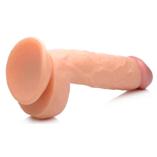 Телесный фаллоимитатор на присоске 8.25  Dildo with Balls - 22,8 см. фото 4