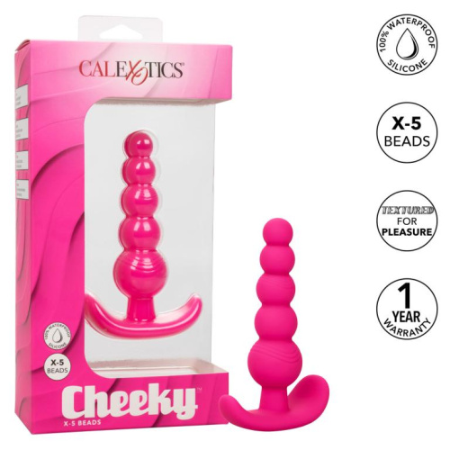 Розовая анальная елочка для ношения Cheeky X-5 Beads - 10,75 см. фото 5