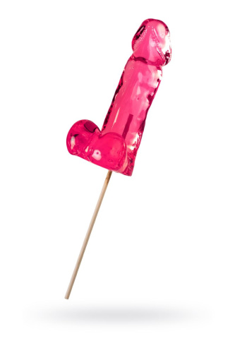 Розовый леденец в форме пениса со вкусом бабл-гам фото 3
