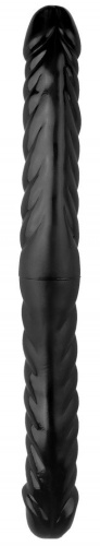 Черный двухсторонний спиралевидный фаллоимитатор - 42,5 см. фото 3