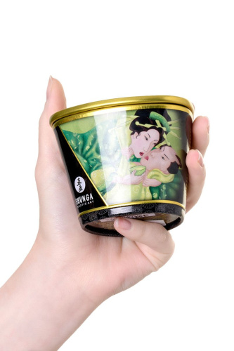 Массажная свеча Exotic Green Tea с ароматом зелёного чая - 170 мл. фото 6