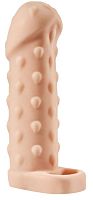 Телесная насадка-удлинитель с пупырышками Kleon - 15 см.
