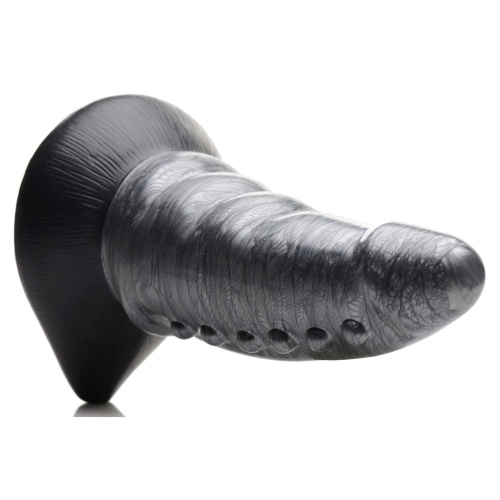 Серый фантазийный фаллоимитатор Beastly Tapered Bumpy Silicone Dildo - 21 см. фото 3