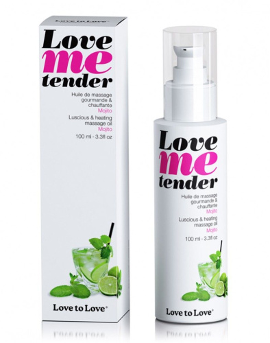 Съедобное согревающее массажное масло Love Me Tender Mojito с ароматом мохито - 100 мл. фото 2