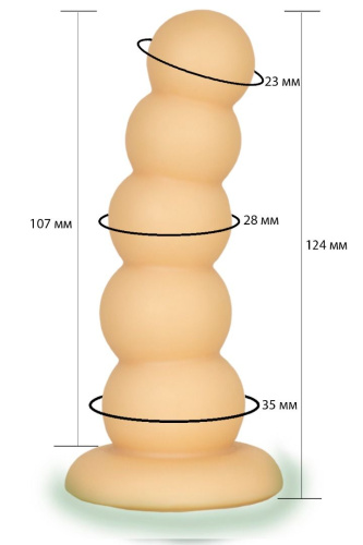 Телесная насадка-елочка Harness - 12,4 см. фото 2