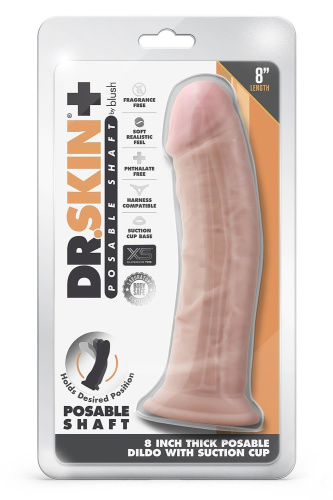 Телесный фаллоимитатор 8-Inch Thick Posable Dildo - 20,3 см. фото 2