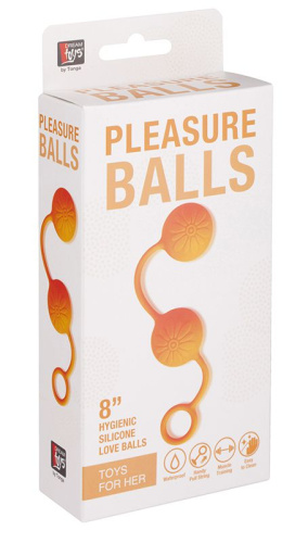 Оранжевые вагинальные шарики с цветочками на поверхности фото 2