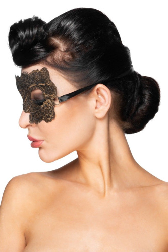 Золотистая карнавальная маска  Гомейса фото 3