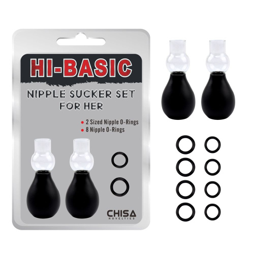 Набор из 2 вакуумных помп для сосков и 4 пар фиксирующих колец Nipple Sucker Set for Her фото 2