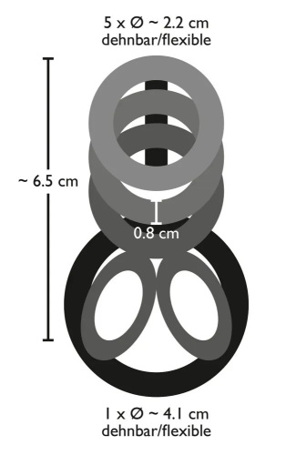 Дымчатая насадка на пенис и мошонку с гребнем Penis Hodenring фото 5