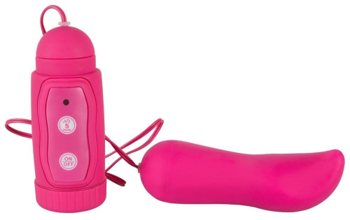 Розовое удлиненное виброяичко с ротацией Snake Charmer фото 2