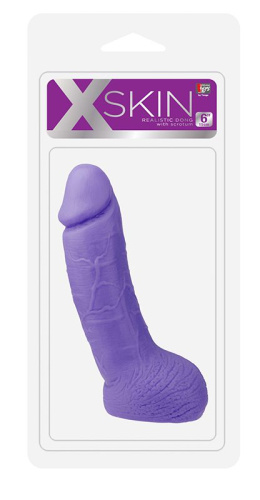 Фиолетовый дилдо с венозным узором XSKIN 6 PVC DONG - 15 см. фото 2 Фиолетовый дилдо с венозным узором XSKIN 6 PVC DONG - 15 см. фото 2