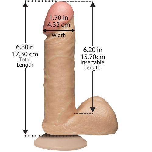 Фаллоимитатор на присоске The Realistic Cock 6” with Removable Vac-U-Lock Suction Cup - 17,3 см. фото 2