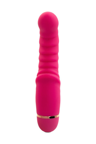 Розовый ребристый вибратор Capy - 17,4 см. фото 3