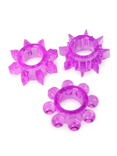 Набор из 3 лиловых эрекционных колец различной формы фото 2 Набор из 3 лиловых эрекционных колец различной формы фото 2