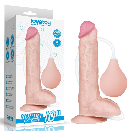 Реалистичный фаллоимитатор с имитацией эякуляции 10 Squirt Extreme Dildo - 25,4 см. фото 2