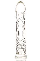 Стеклянный фаллоимитатор  Волна  - 17 см. Стеклянный фаллоимитатор  Волна  - 17 см.