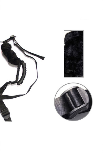 Чёрный бондажный комплект Romfun Sex Harness Bondage на сбруе фото 3