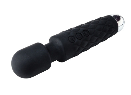 Черный перезаряжаемый wand-вибратор - 20,5 см. фото 3