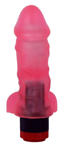 Розовый гелевый вибратор-реалистик - 16,5 см. фото 3