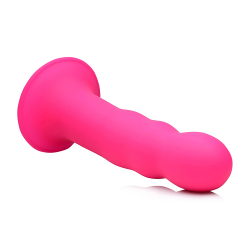 Розовый гибкий фаллоимитатор Squeeze-It Wavy Dildo - 18,3 см. фото 2