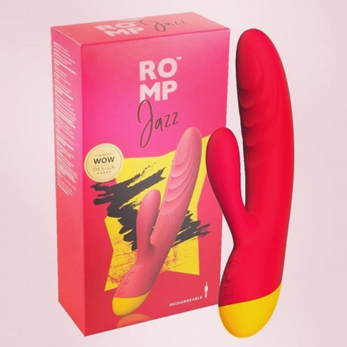 Ярко-розовый вибратор-кролик Romp Jazz - 21 см. фото 3