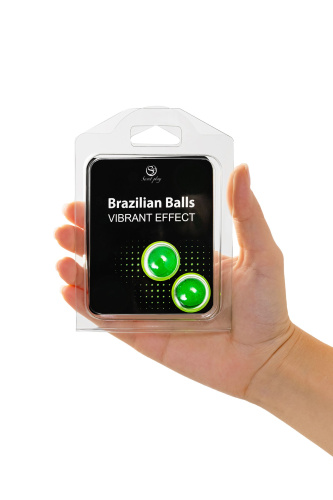 Набор из 2 шариков с массажным маслом Brazilian Balls с эффектом вибрации фото 4