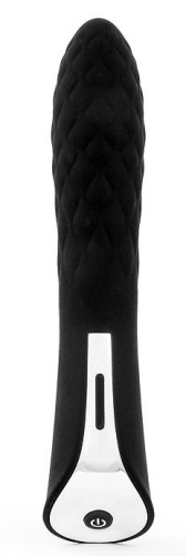 Черный стильный вибромассажер с 7 режимами пульсации - 20 см.