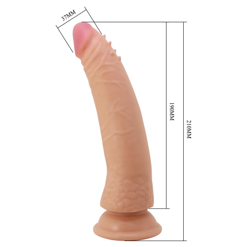 Телесный фаллоимитатор с эффектом скользящей кожи Kable - 21 см. фото 3