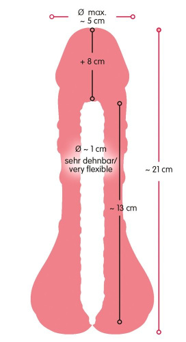 Телесная насадка-мастурбатор 2-in-1 Extension Masturbator - 21 см. фото 6
