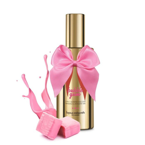 Гель с ароматом жвачки Bubblegum 2-in-1 Scented Silicone Massage And Intimate Gel - 100 мл. фото 3