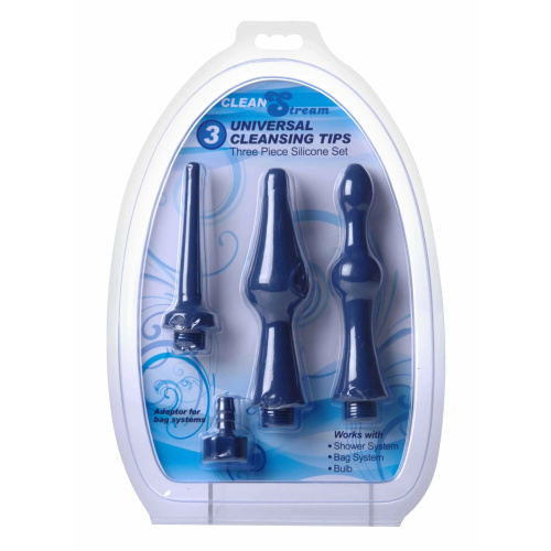Набор из 3 универсальных насадок для анального душа Universal 3 Piece Silicone Enema Attachment Set фото 3
