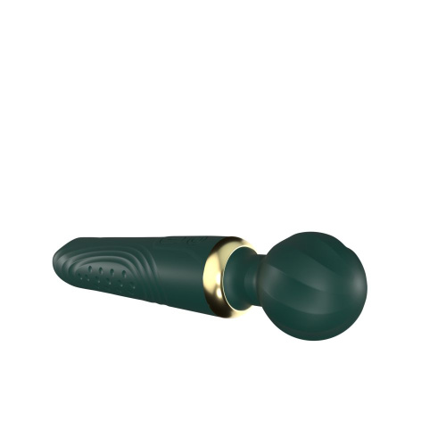 Зеленый двусторонний вибратор-wand Secwell - 22 см. фото 5