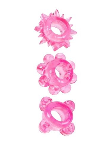 Комплект из 3 розовых эрекционных колец фото 3