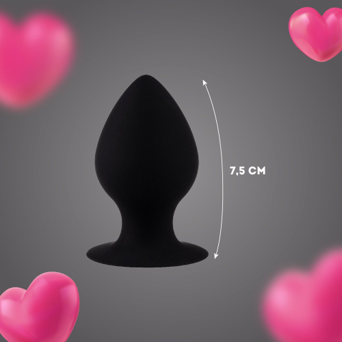 Черная анальная пробка с ограничителем - 7,5 см. фото 6 Черная анальная пробка с ограничителем - 7,5 см. фото 6