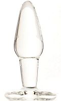 Прозрачная стеклянная анальная пробка - 12 см.