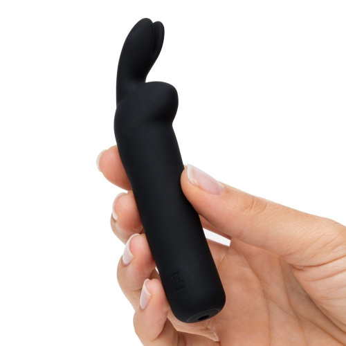 Черная вибропуля с ушками Rechargeable Rabbit Ears Bullet Vibrator фото 5