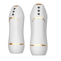 Белый вибромастурбатор Hero с режимом вакуума