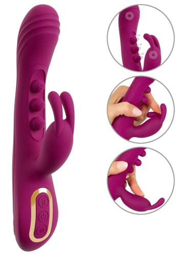 Лиловый вибратор-кролик 2 Function Vibrator Squirting - 22,5 см. фото 4