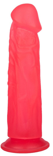 Розовый фаллоимитатор с подошвой-присоской - 22,5 см.