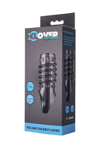 Открытая дымчатая насадка с точками и рёбрами ToyFa XLover - 11,5 см. фото 4