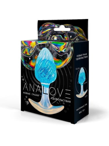 Голубоватая анальная пробка - 9 см. фото 4 Голубоватая анальная пробка - 9 см. фото 4