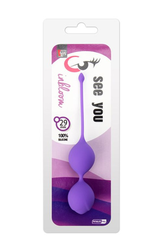 Фиолетовые вагинальные шарики SEE YOU IN BLOOM DUO BALLS 29MM фото 2