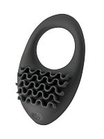 Черное перезаряжаемое эрекционное виброкольцо Stellar