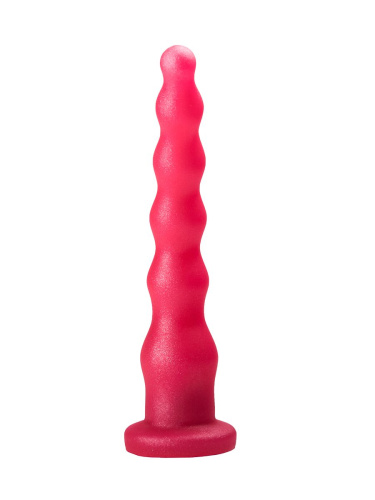Розовый удлинённый анальный стимулятор с шариками - 22 см. фото 3