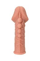 Насадка на фаллос с пузыриками, венками и ребристостью Extreme Sleeve 009 M-size - 14,7 см.