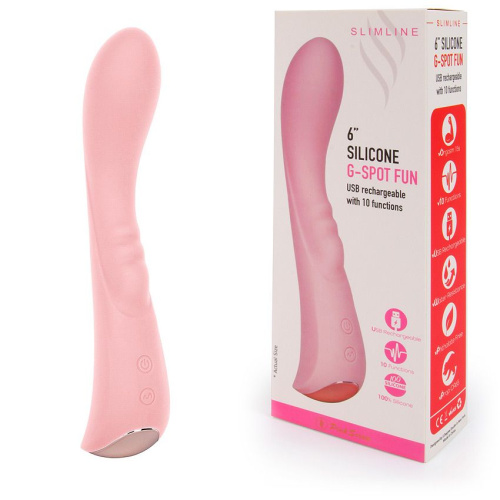 Нежно-розовый вибромассажер 6  Silicone G-Spot Fun - 19,1 см. фото 2