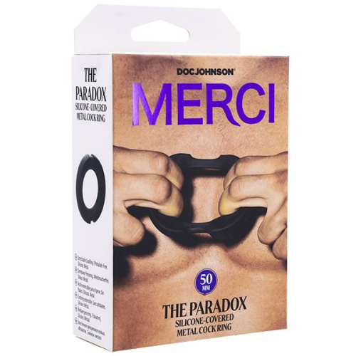 Черное эрекционое кольцо Merci The Paradox 50mm фото 6